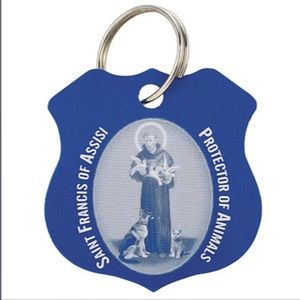 BLUE ST FRANCIS PROTECT MY PET MEDAL